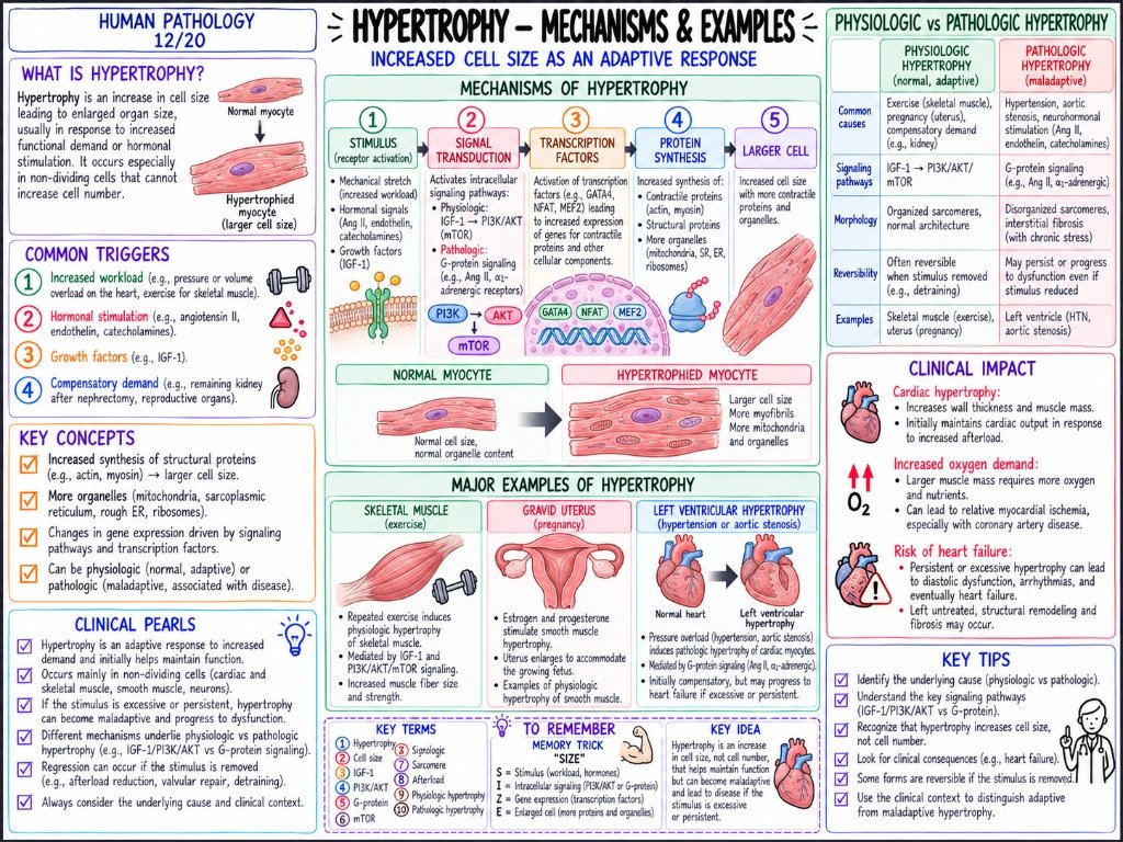 Hypertrophy โ Mechanisms & Examples (12/20)
