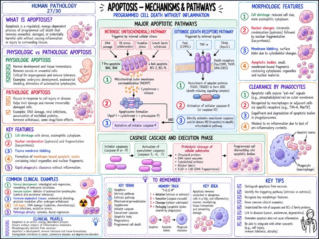Apoptosis โ Mechanisms & Pathways (27/30) โ Programmed Cell Death Without Inflammation