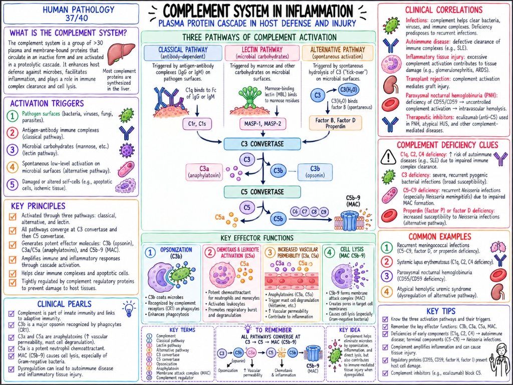 Complement System in Inflammation (37/40) โ Plasma Protein Cascade in Host Defense