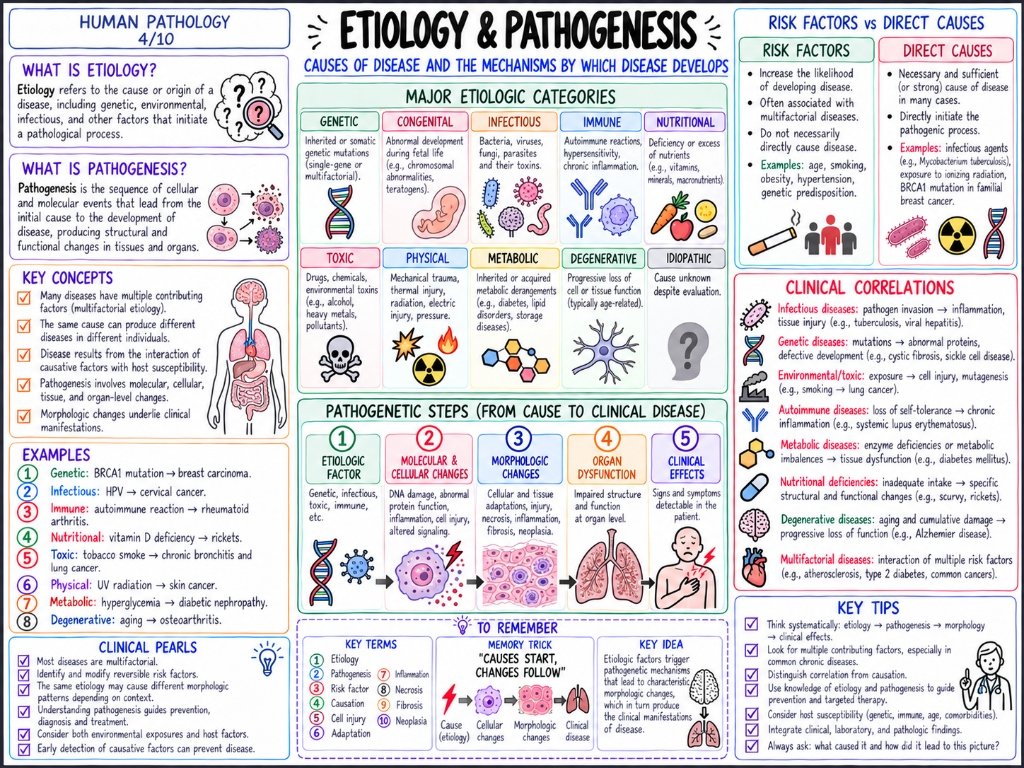 Etiology & Pathogenesis (4/10) โ Causes of Disease and the Mechanisms by Which Disease Develops